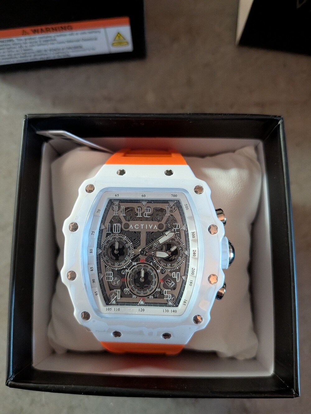 Activa Fury X Invicta Men's Watch w/ Skeleton Dial, Orange